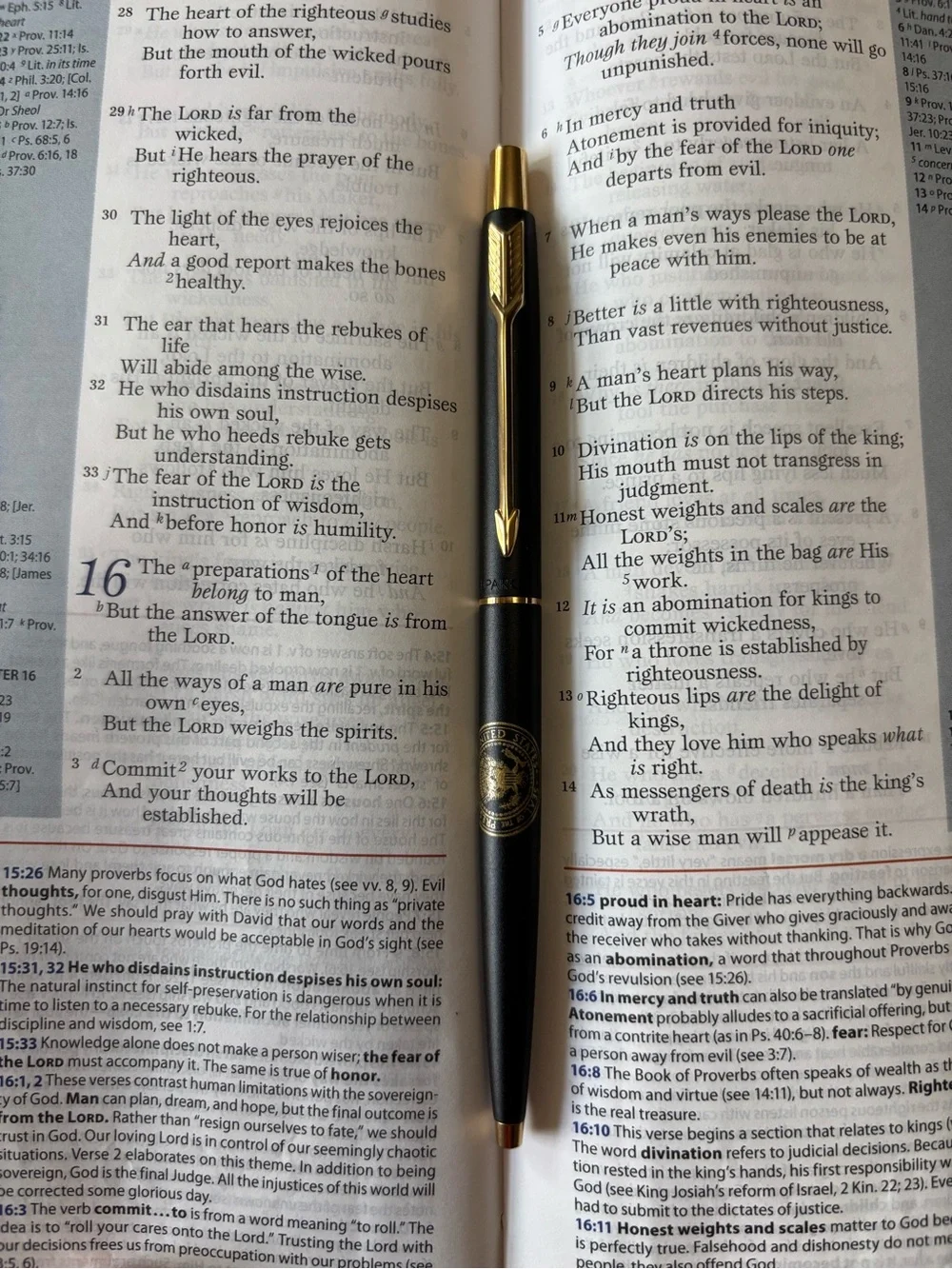 Parker Black and Gold Trim Ballpoint Pen in Presentation Box